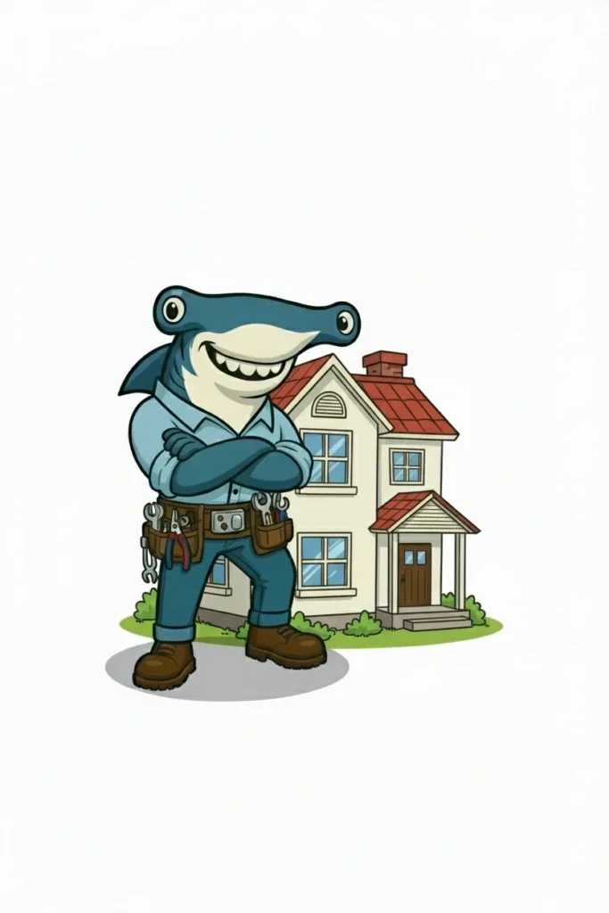 Hank in front of house